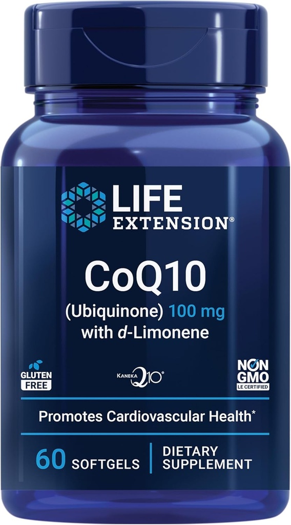تمديد الحياة (Ubiquinone) مع شركة d-Limonene - Heart Health, Fight General Fatigue, Better Absorption – Gluten-Free, Non-GMO – 60 Softgels