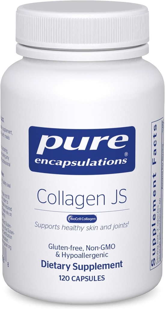 Pure Encapsulations Collagen JS - Skin & Joint Health* - 1,000 mg Hydrolyzed Biocell Collagen - Gluten Free " Non-GMO - 120 Capsules