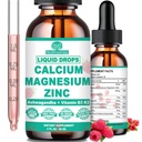 Calcium Magnesium Zinc D3 with Calm Magnesium Glycinate Plus Ashwagandha, L-Theanine, Liquid Calcium with Vitamin D3 and Magnesium Supplement for Immune, Bone, Muscle, Mood & Sleep Support