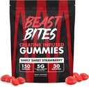 BEAST BITES - Creatine Infuse Gummies - 5g Creatina Monoidrato Per Serve - NSF Certificato per Sport - 30 Serve