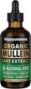 Mullein Drops for Lungs Cleanse, Vegan Mullein Leaf 提取丁基氯酚,支持免疫,呼吸器 - 4 fl oz (120毫升)
