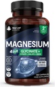 Magnéziumglycinát 4-in-1 Complex 2000mg - 449mg Elemental Magnézium High Strength Magnézium Doplnky - Magnézium Bisglycinát, Citrát, Malat, Oxid - 120 Kapsule - Vegan UK Made by New Leaf
