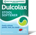 Dulcolax Stool Softener Laxative Liquid Gel Capsules, Gentle Constipation Relief för hårda, torra Stools, Docusate Sodium 100 mg, 25 Count