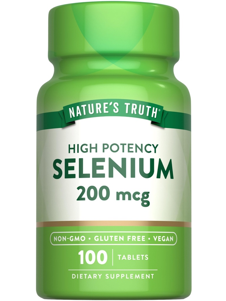 Nature's Truth Selenium 200 mcg Supplement | Essential Mineral High Potency Tablets | Vegan, Non-GMO & Gluten Free