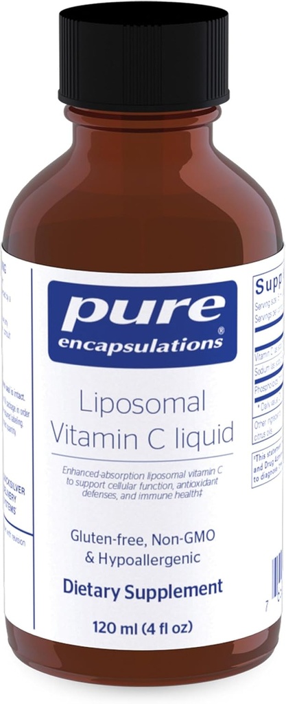 Pure Encapsulations Liposomal Vitamin C . Support for Cellular Function, Antioxidant Defenses and Immune Health* . 4 fl. oz.