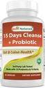 Gut & Colon Cleanse + Probiotikoak Senna, Cascara Sagrada & Psyllium Husk- 30 kapsulak - Ez-GMO eta Gluten Free.