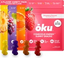 ōku Energy Chews - Gummies de Energia com Cafeína Natural de Chá Verde, Yerba Mate, Água de Coco para Hidratação, 4g Fiber Gummy, Não-GMO, Correndo, Ciclismo, Lanches On-The-Go, Variety Pack (8-Pack)
