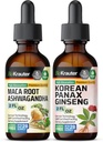 BIO KRAUTER Maca Root Ashwagandha Tincture 2 Fl. Oz. & Korean Panax Clooney Tincture 2 Fl. Oz.