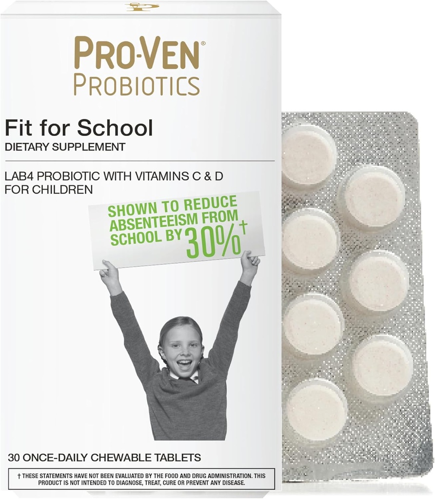 Pro-Ven Patch for School February February Protos Tables สืบค้นเมื่อ 12.5 พันล้าน CFUs กับ วิตามิน C & D สําหรับวัย 4-16 | Srawberry Fravor, Gluten & Lactos Free | 30 Daily Tables