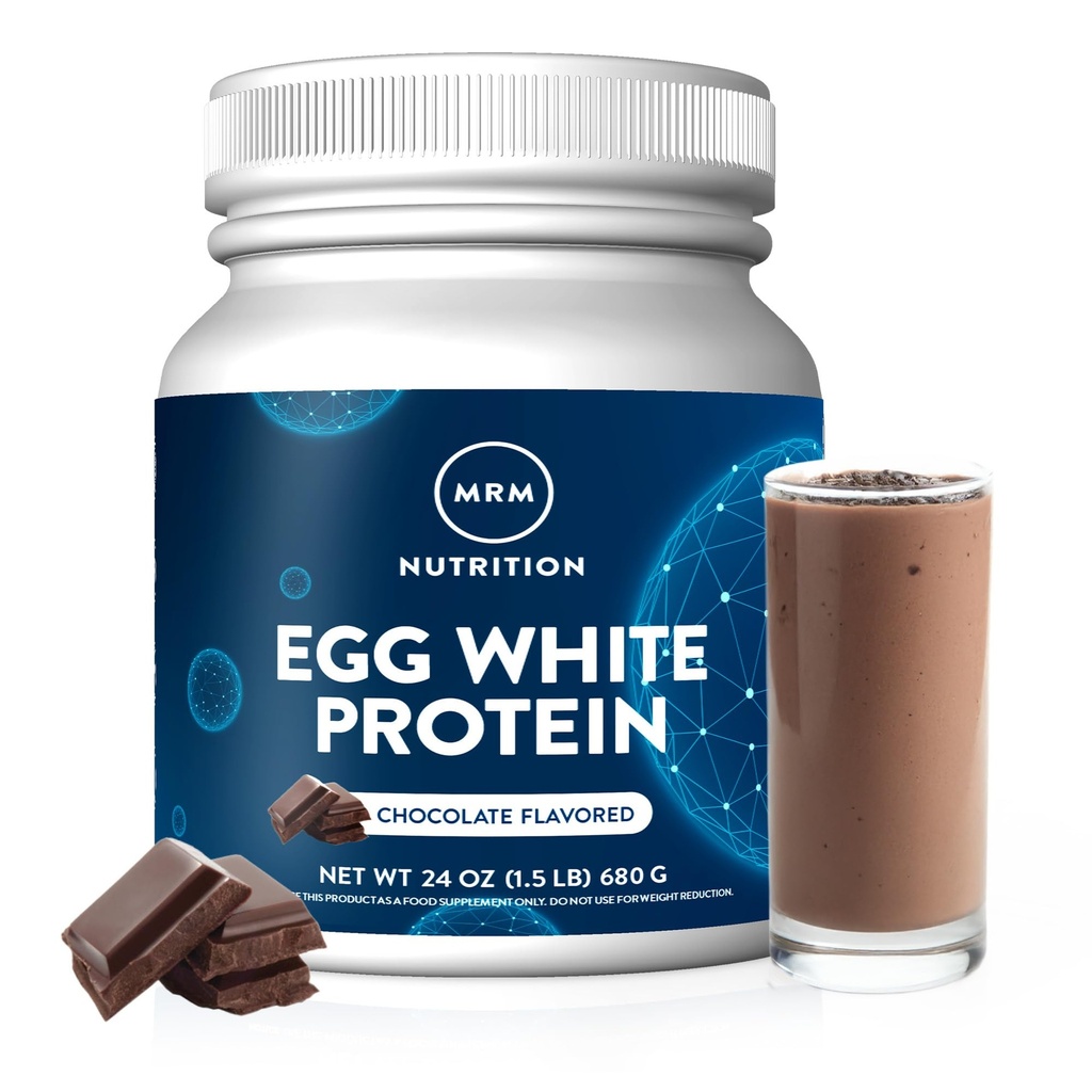 MRM Nutrition Egg White Protein - 23g Fat-Free Protein - 20 Servings | Free of Dairy & Gluten, Sugar Free Vanilla Flavored Powder, With Digestive Enzymes, and Soy, High Biological Value