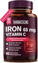 Jerntilskud til kvinder Mænd 124; Høj potens Iron 65mg med C-vitamin 250 mg