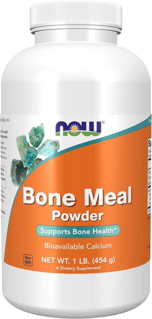 Şimdi Tamamlar, Bone Meal Toz, Kalsiyum Karbonat ve Magnezyum Oksit, Doğal Gıda Kaynağı, 1-Pound