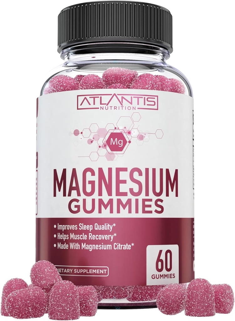 Atlantis Nutrition Magnija citrāts Gumijas – 770mg Magnija citrāts bērniem un pieaugušajiem 