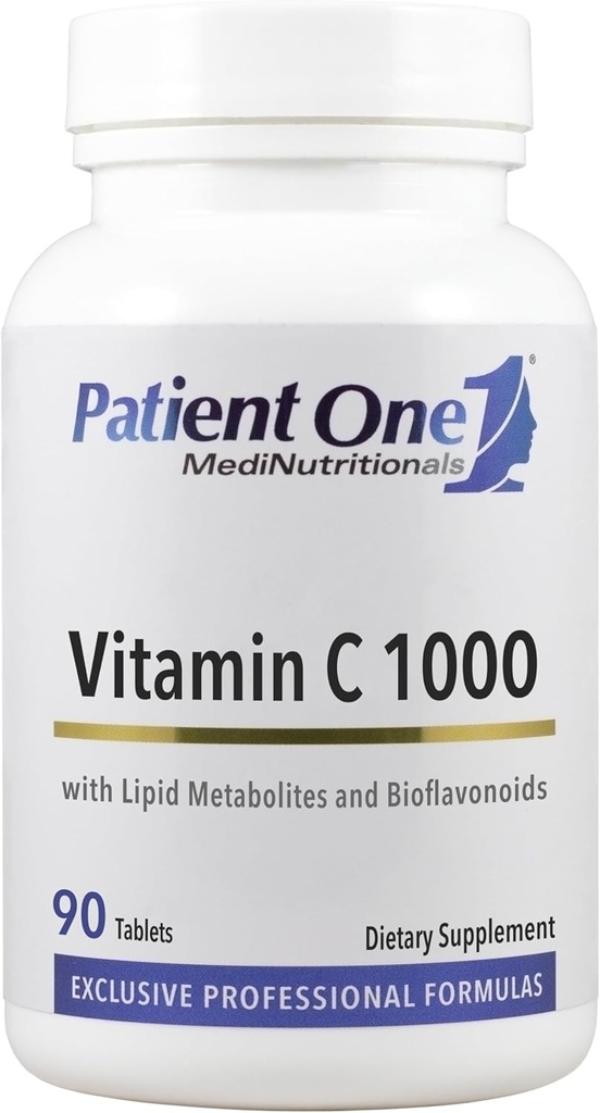Patiente Une vitamine C 1000 mg Un supplément pour soutenir la santé du système immunitaire * , Matrice lipidique Plus Bioflavonoïdes pour l'absorption accrue , 90 comprimés