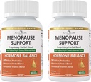 Suplementos de menopausa para as mulheres Menopausa Probióticos alívio, Vitamina D3 & B6, Suporta flashes quentes, suores noturnos, Bloating & Gut Saúde com Cohosh preto, Colágeno 180 Veggie Caps