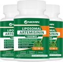 Liposomal Artemisinin Supplement 1000mg, Sweet Wormwood Extract 200mg Quercetin Phytosome, Maksimaalne imendumine Antioksüdant 180 kapslit