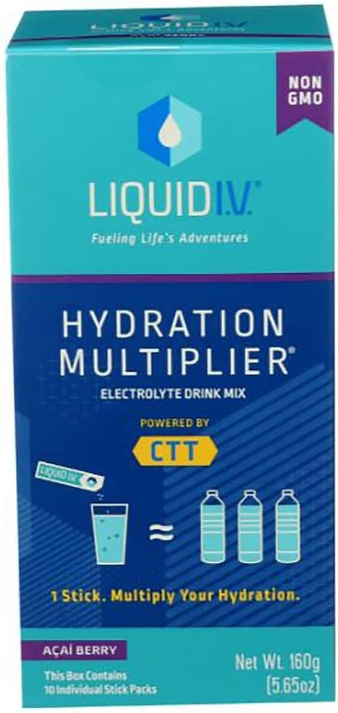 LIQUID IV Acai Berry Hidration Multiplicator Electrolit Drink Mix, 5,65 OZ