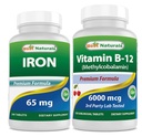 Iron 65 mg & Vitamin B12 6000 mcg