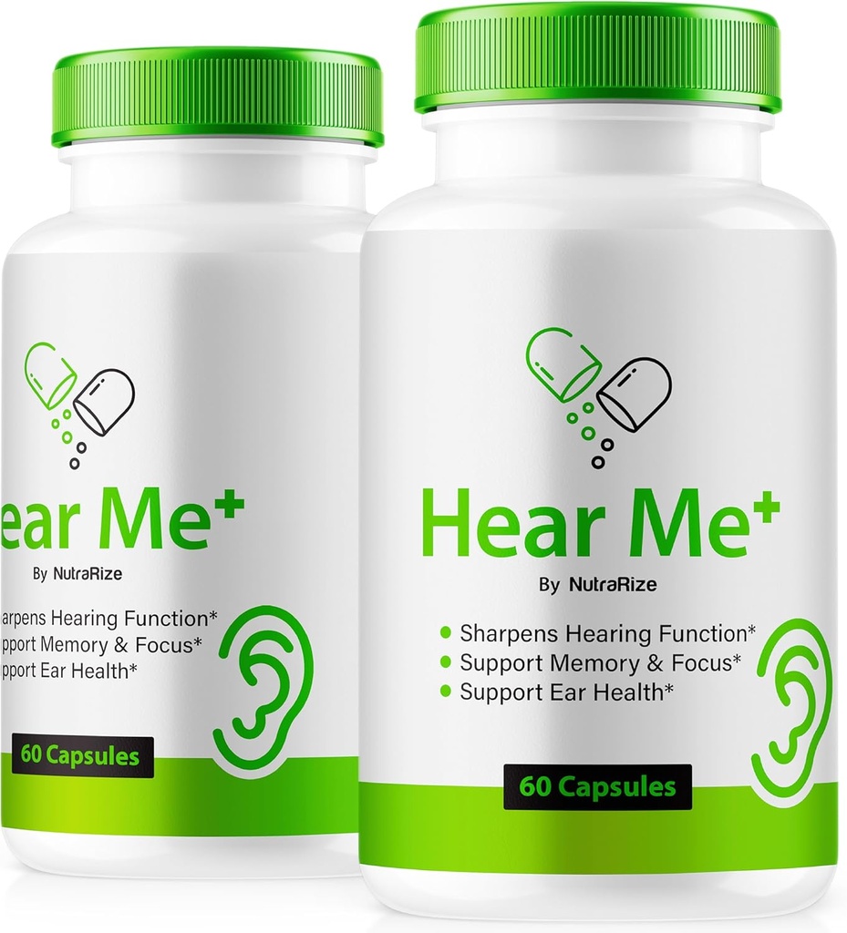 (2 Pack) Hear Me + Capsules, Official HearMe + Pills, Hear Me Plus Ear Formula for A Healthy Hearing, Premium HearMe Plus for Ear Health, Natural Ear Cleaner Support, Hear Me+ Review (120 Capsules)