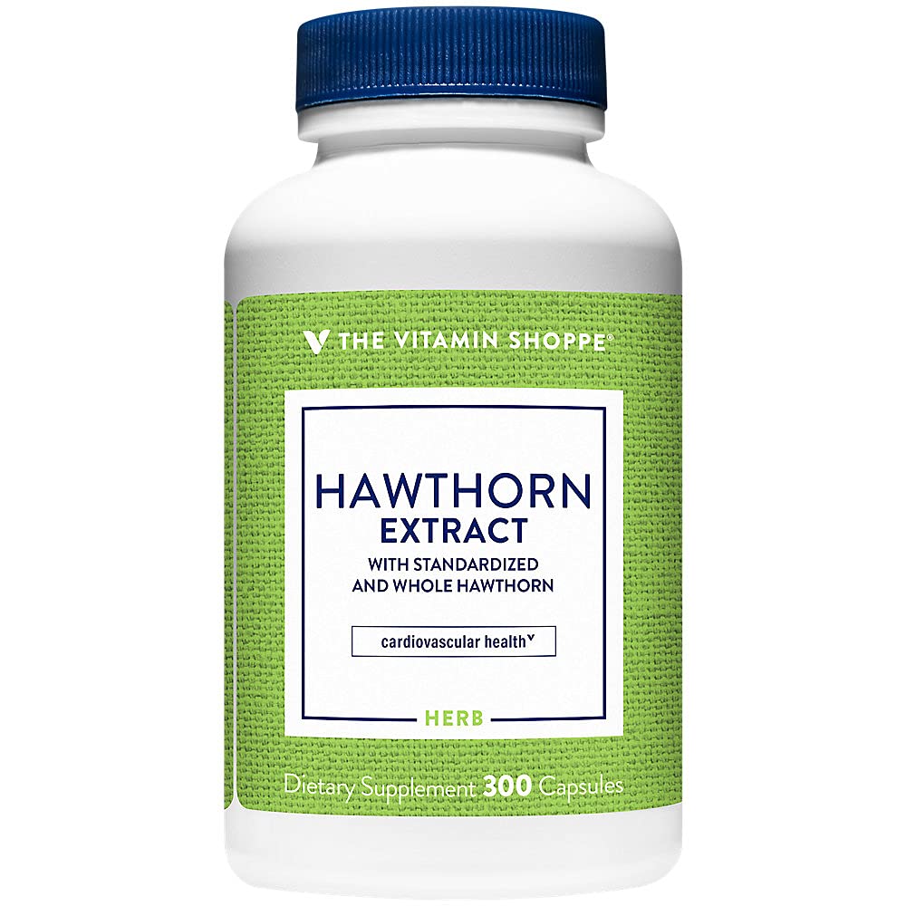 The Vitamin Shoppe Hawthorn Extract, with Standardized and Whole (300 Capsules)