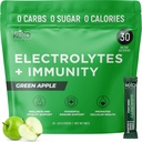Keto Vital Immunity Sugar Free Electrolites Powder with Vitamin C, Ginger, Turmeric, & Elderberry - Növelje az immunrendszert és rehidrát A tested - Green Apple Flavor, 30 gróf