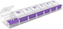 EZY DOSE Pill Organizer Weekly (7 jours), planificateur de médicaments, cas de vitamine / boîte, 2X-Grands compartiments à bouton-poussoir, facile à utiliser, voyage-friendly, violet, sans BPA