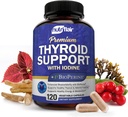NutriFlair Thyroid Support Complex, 120 kapsler - med jod, sort peber, Ashwagandha, B12-vitamin - Thyroid supplement til kvinder og mænd