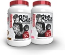5% Nutrición Real Carbohidratos + Proteína (2 Pack Bundle) | Proteína de ganancia de masa limpa | Carbohidrato de comida real para pre-adestramento / post-adestramento de recuperación (Chocolate + tarta de aniversario)