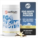 EarthNutri - Trứng trắng Protein Powder bổ sung cho Pre, Intra hoặc Post Workout, 26g Protein Per Service, hỗ trợ sức mạnh cơ và phục vụ, không tăng cường nhân tạo - 20 phụng sự (140g)