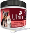 NUSENTIA UTRIN - Apoio urinario para gatos e cans - Dual-Action Cranberry & D-Mannose - para a saúde da vexiga natural, incontinencia e UTI recorrente, 60 servizos