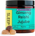 Melatonin Pulsuz Natural Sleep Aid Qeydiyyat üçün Gummies | NO Melatonin | Jujube və Reishi Mushroomdan mühəndislik - Zzz, 60 Vegan Gummies