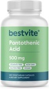 BestVITE Pantothenic Acium Sixle (Vitamin B5) (240 Kapsul Vegetarian) - Tidak ada Stearat - Tidak ada Kalsium Sixle - Vegan - Non GMO - Gluten Bebas