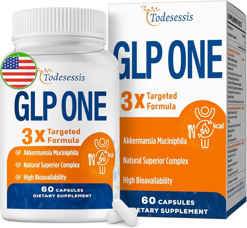 여성을위한 GLP ONE 보충, 3X 대상 공식, Stomach, Akkermansia Probiotic, Berberine HCI & Chicory Inulin, Digestion & Gut 용 천연 GLP ONE - Vegan, 60 캡슐