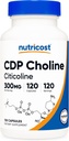 Nutricost CDP Choline (Citicoline) 300mmg, 120 Vegetarian Capules - No- GMO, Vegetarian Amery, Guten Free