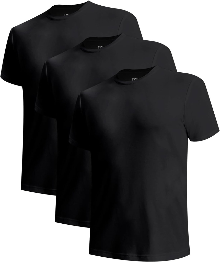 BAMBOO COOL 男子内衣 适合V-Neck/Crewneck,摩擦-Wicking T-Shirts 柔软伸展 男子白鞋,3包