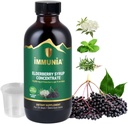 Immunia Elderberry Syrup עוזר לחזק את מערכת החיסון. ג'סטרי מתרכז ב-Elderflower, Thyme and Peppermint. אין סוכר נוסף.טעם טעים 24 ימים / בוטל (1-Pack)