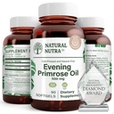 Natural Nutra Evening Primrose Oil Supplement from Fatty Acid, Nerve Health, Helps Reduce Skin Blemishes, Balance Body Secretions, Promote Heart Health, Skin Clarity, 500 mg, 90 Softgels