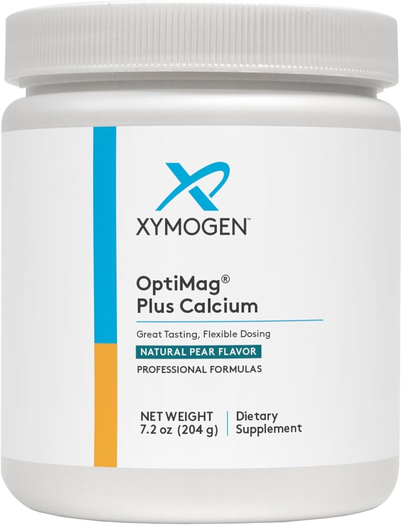 XYMOGEN OptiMag Plus Kalsium - Calm Davranışları, sağlam Mood, sağlam Bone + Kas funksiyası - Pear Flavor, Magnezyum Malate ilə (7.2 oz)