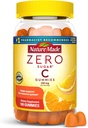 Nature Made Zero Sugar 비타민 C Gummies 250 mg per 서빙, 면역 및 항 산화 지원, Aspartame 무료, 100 설탕 무료 Gummies, 50 일 공급
