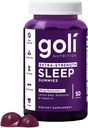 Goli complément nutritionnel, Gummy de sommeil extra-fort 10mg Melatonine - 1 paquet 50 Compte - sans gluten, végétalien, non-OGM, et sans gélatine