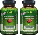 Irwin Naturals Brain Awake Max3 + Nitric Oxide Booster - 60 Liquid Soft-Gels, Pack of 2 - Support Brain Health & Optimize Performance - 40 Total Servings