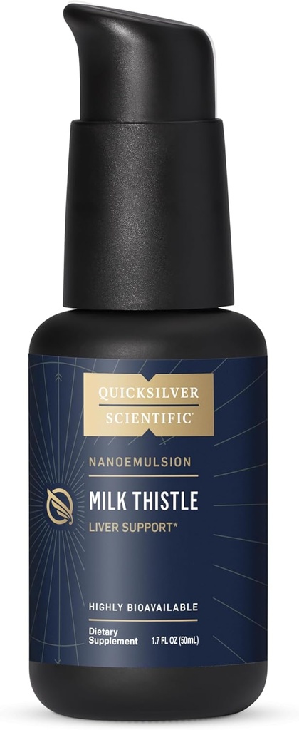 Quicksilver Scientific Nanoemulgeed Milk Thistle - Silymarin Folyékony liposzóma Szállítási rendszer - Immun, Detox + Máj tisztítás támogatás (1.7oz / 50ml)