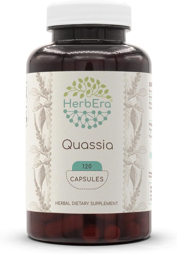 HerbEra Quassia 120 capsule, 500 mg, Quassia selvatica (Quassia Amara) Barca secca (120 capsule)