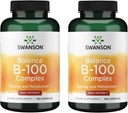 Swanson vitamin B-100 - Vitamin Supplement fremme energi og metabolisme støtte - høy styrke formel støtte hjerte helse, hjerne helse og nervefunksjon - (100 kapsler) (2 pakke)