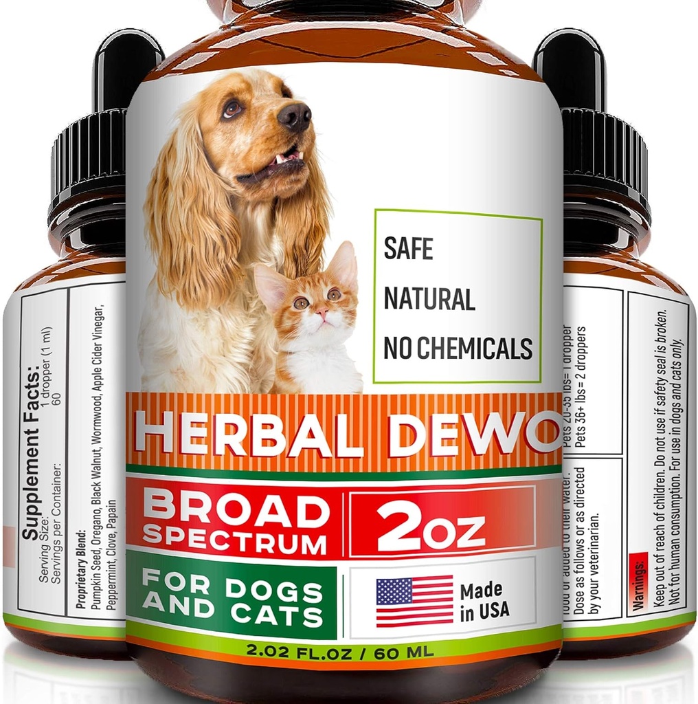 Herbal Cleanse fot Cats and Dogs - Homeopathics Parasites and Toxins for Dogs and Cats - All Breeds and Size - Puppy ' Kitten - 2oz
