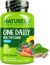 NATURELO MENS Multivitaminai - "One Daily Multivitaminas" vyrams su vitaminais, mineralais ir organiniais maistu, Boost Energy & Health, Non- GMO, 120 vegetariškų kapsulių