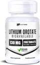 Supplément d'orotate de lithium de HealthFare 130mg.200 comprimés végétariens.