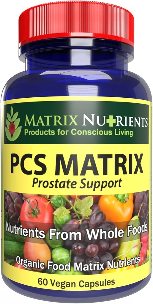 PCS Matrix - PSA maila behetarrak Prostate osasuntsurako -% 100 Osagai naturalak: Saw Palmetto, Rabdosia, Scute, Plantago Focium, Chrysantaomum, Ganoderma, Lotus Seed - Vegan kapsulak (60ct)