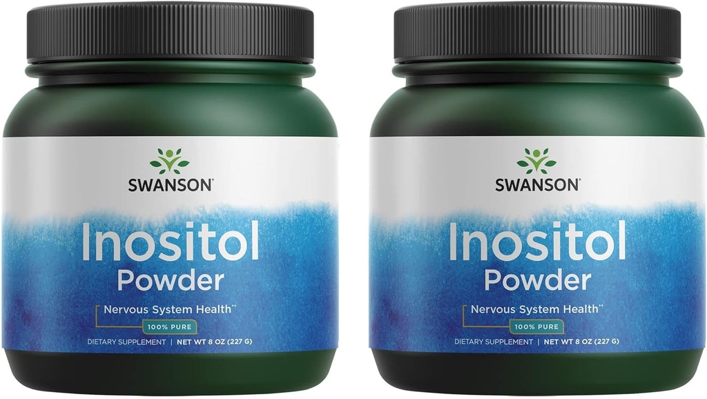 Swanson 100% Pure Inositol прах - Natural Доплащане Насърчаване на фокус и релаксация - Nerve & Cellular Support - (8oz) 2 Pack