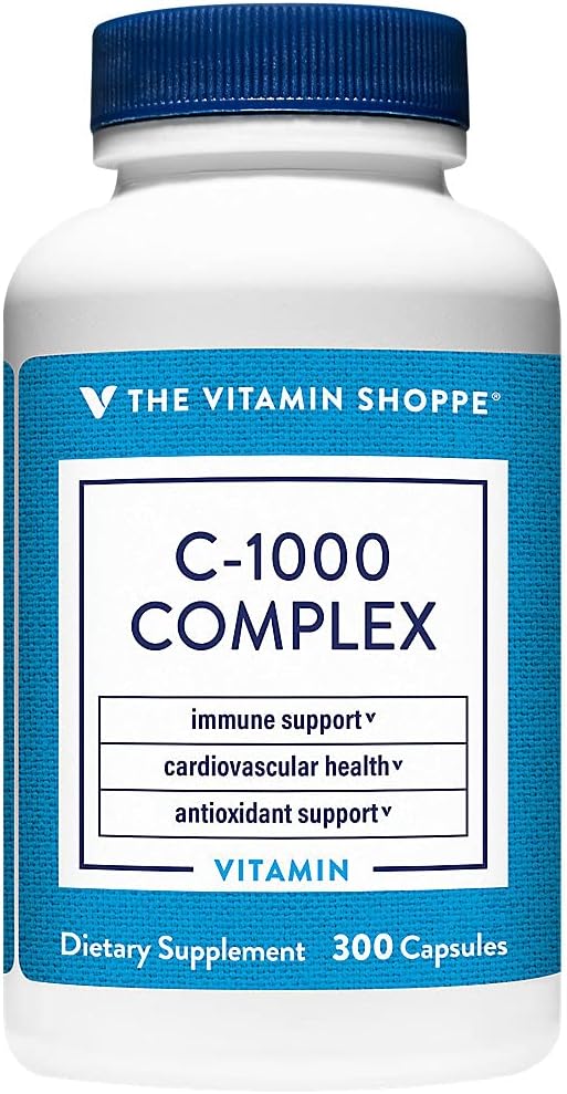 Vitamiin Shoppe C-1000 kompleks 1000MG, antioksüdant, mis toetab immuunsüsteemi ja südame-veresoonkonna tervist (300 kapslit)
